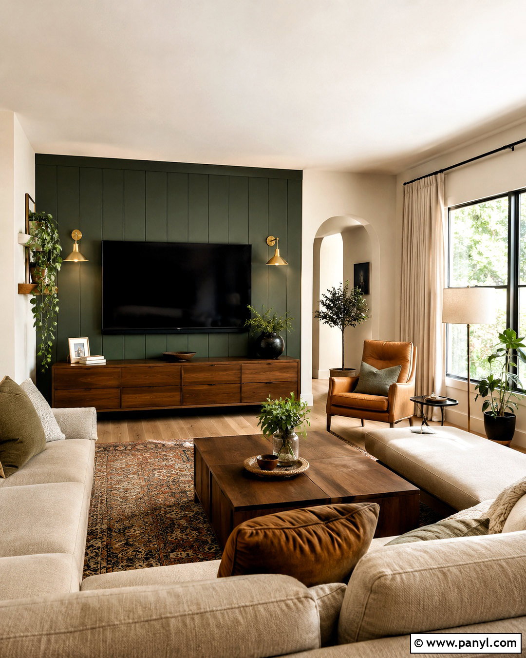 Forest Green TV Wall - 35 tv wall color ideas