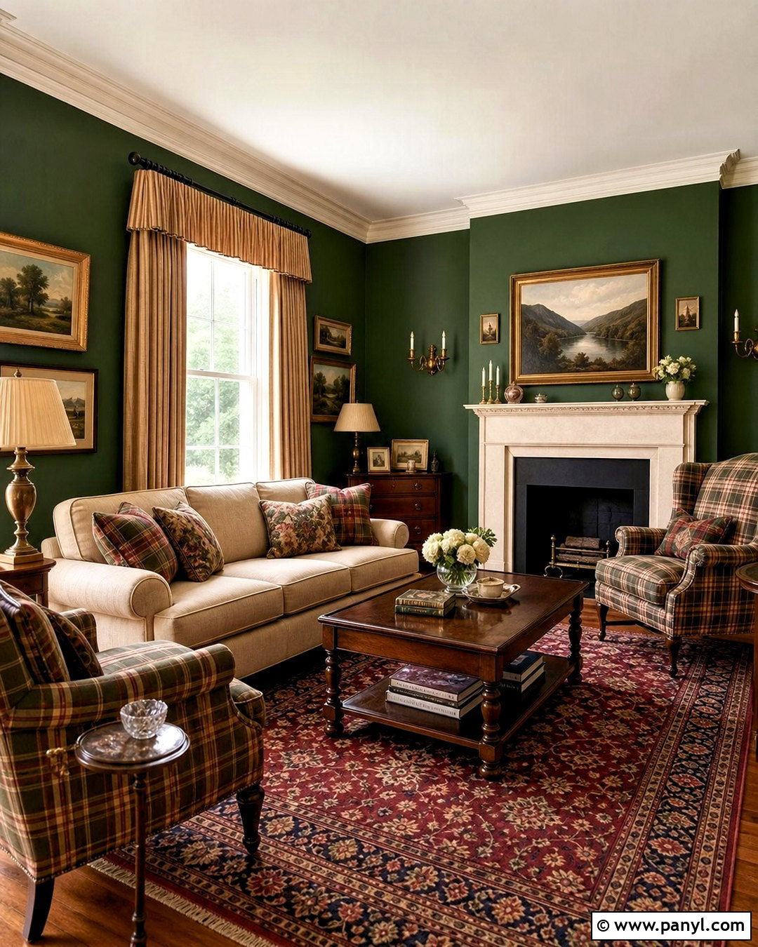 Forest Green Traditional Sitting Room - 20 forest green room ideas