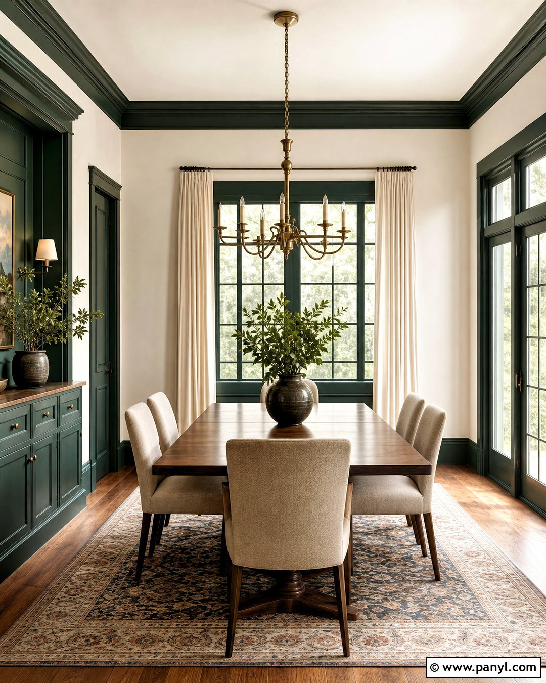 Forest Green Trim - 20 trim colors interior ideas