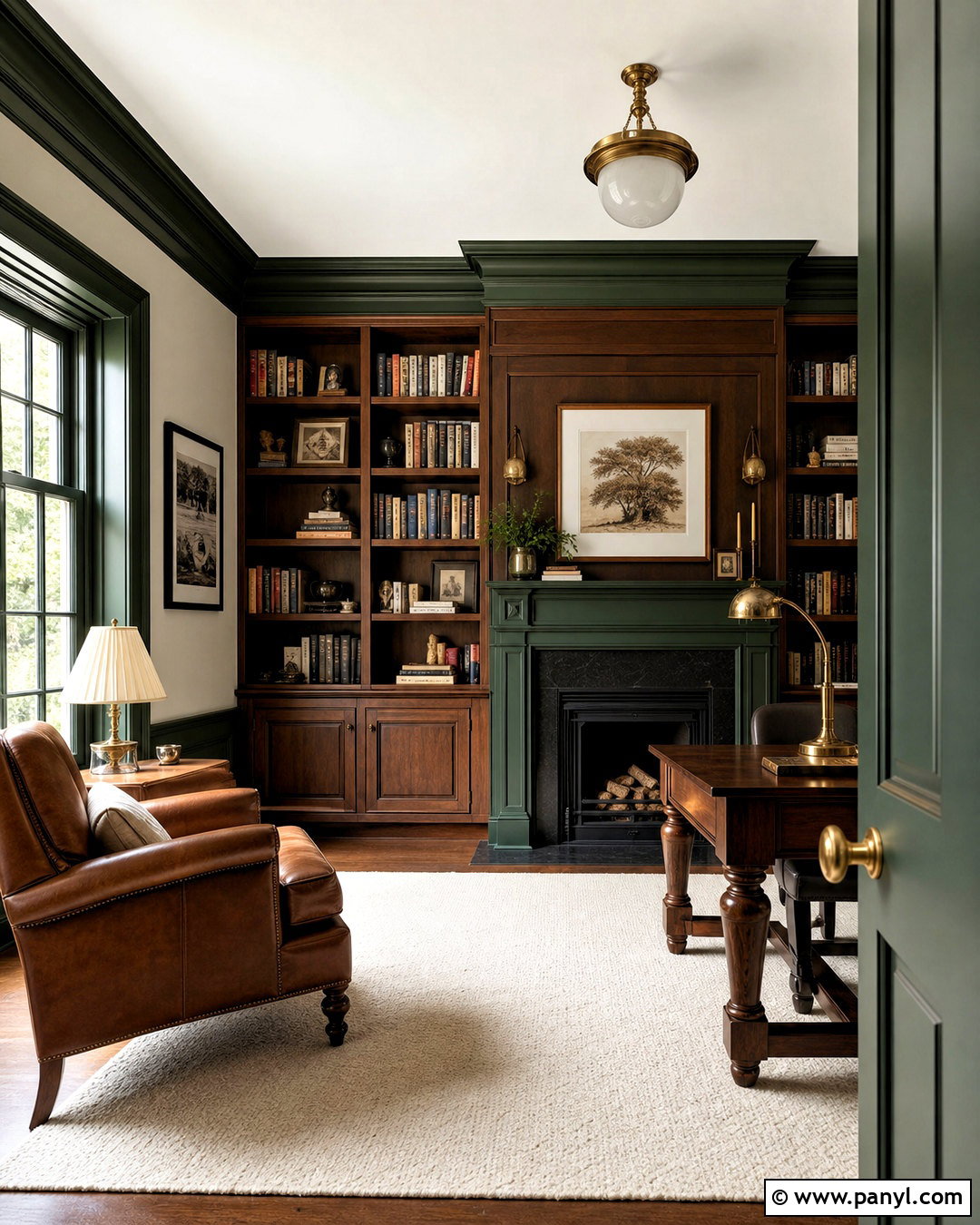 Forest Green Trim With Neutral Walls - 20 trim paint color ideas