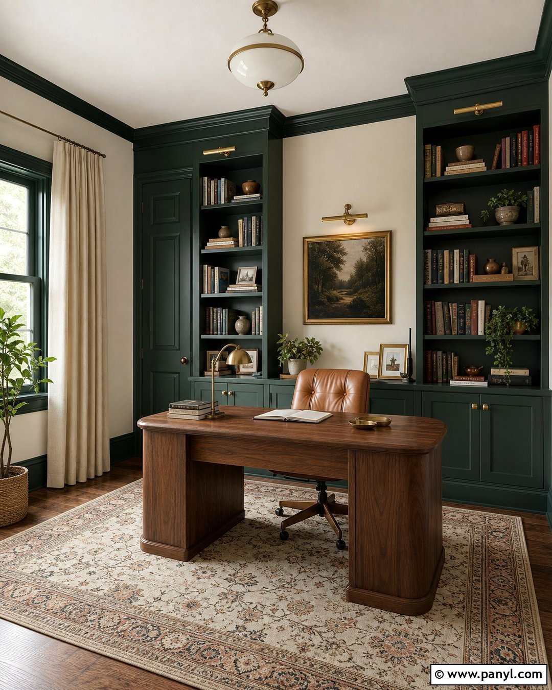 Forest Green Trim With Neutral Walls - 35 Baseboards And Trim Color Ideas