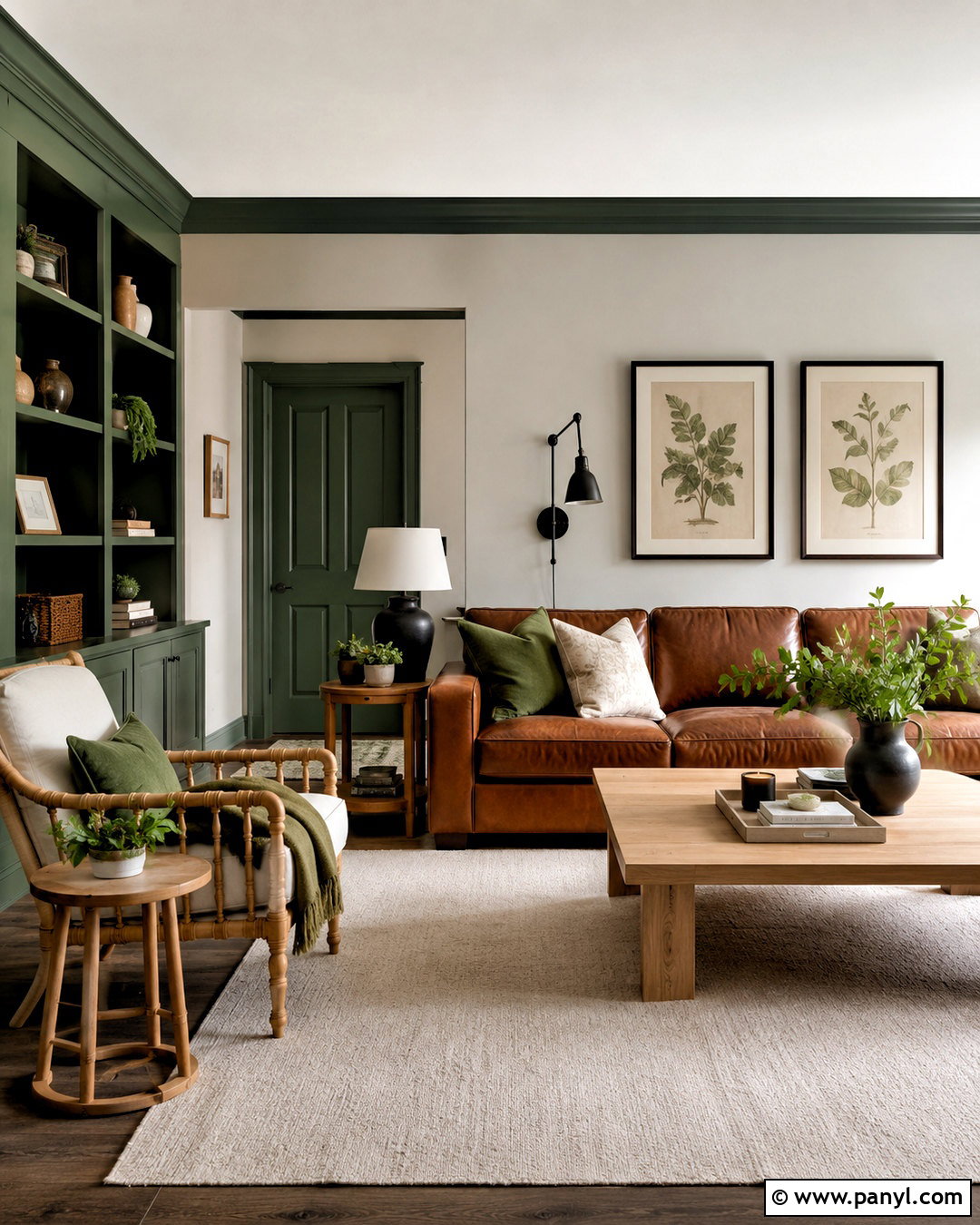 Forest Green Trim With Pale Gray Walls - 40 dark trim light walls
