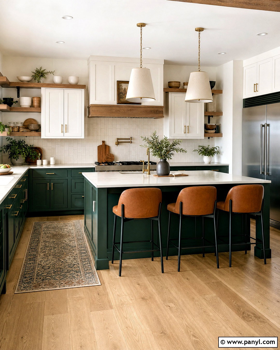 Forest Green Two-Tone Kitchen - 20 forest green decor ideas