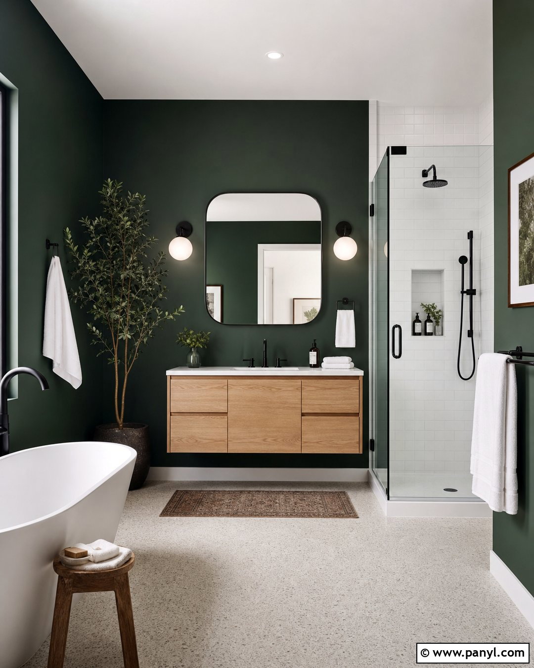 Forest Green Wall Bathroom - 20 Green Wall Bathroom Style Ideas