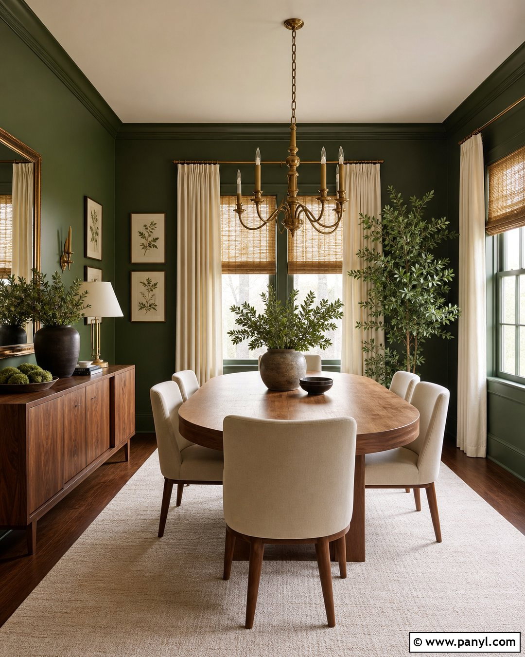 Forest Green Wall Color Dining Room - 30 Moody Wall Color Ideas
