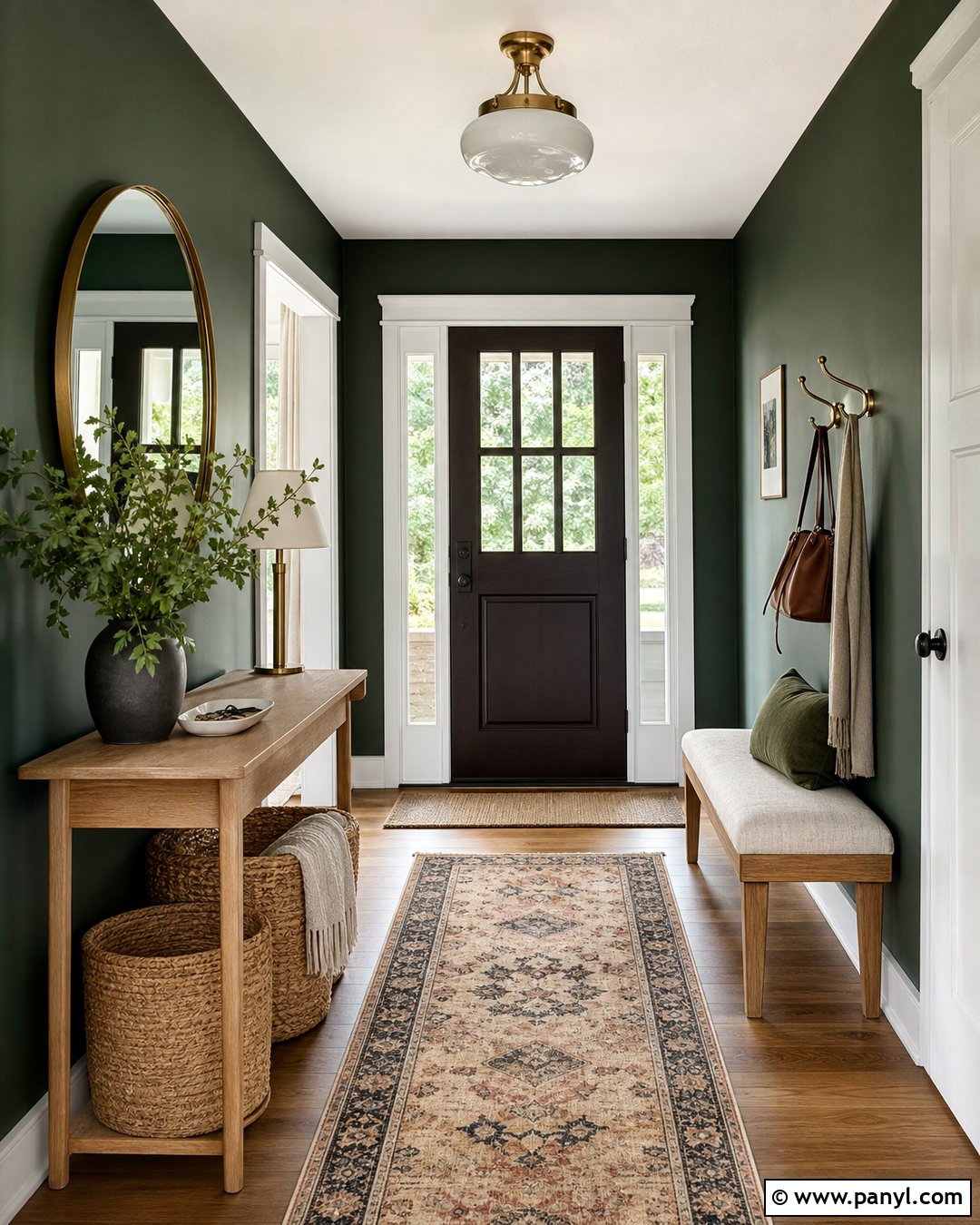 Forest Green Walls In An Entryway - 30 forest green walls
