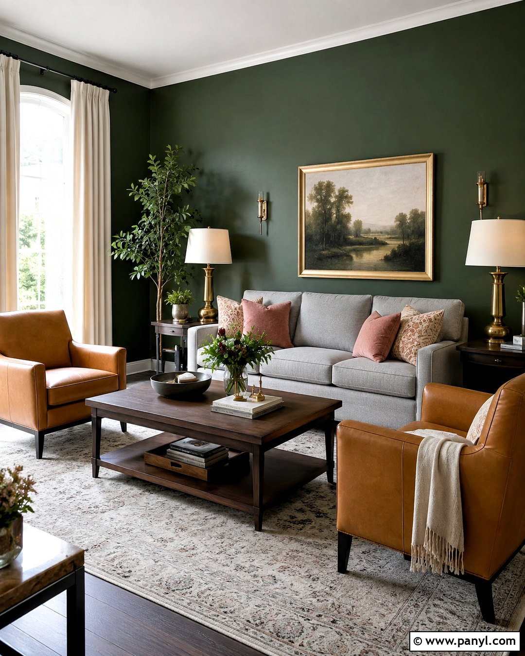 Forest Green Walls With A Gray Sofa - 20 What Colour Walls With Grey Sofa Ideas