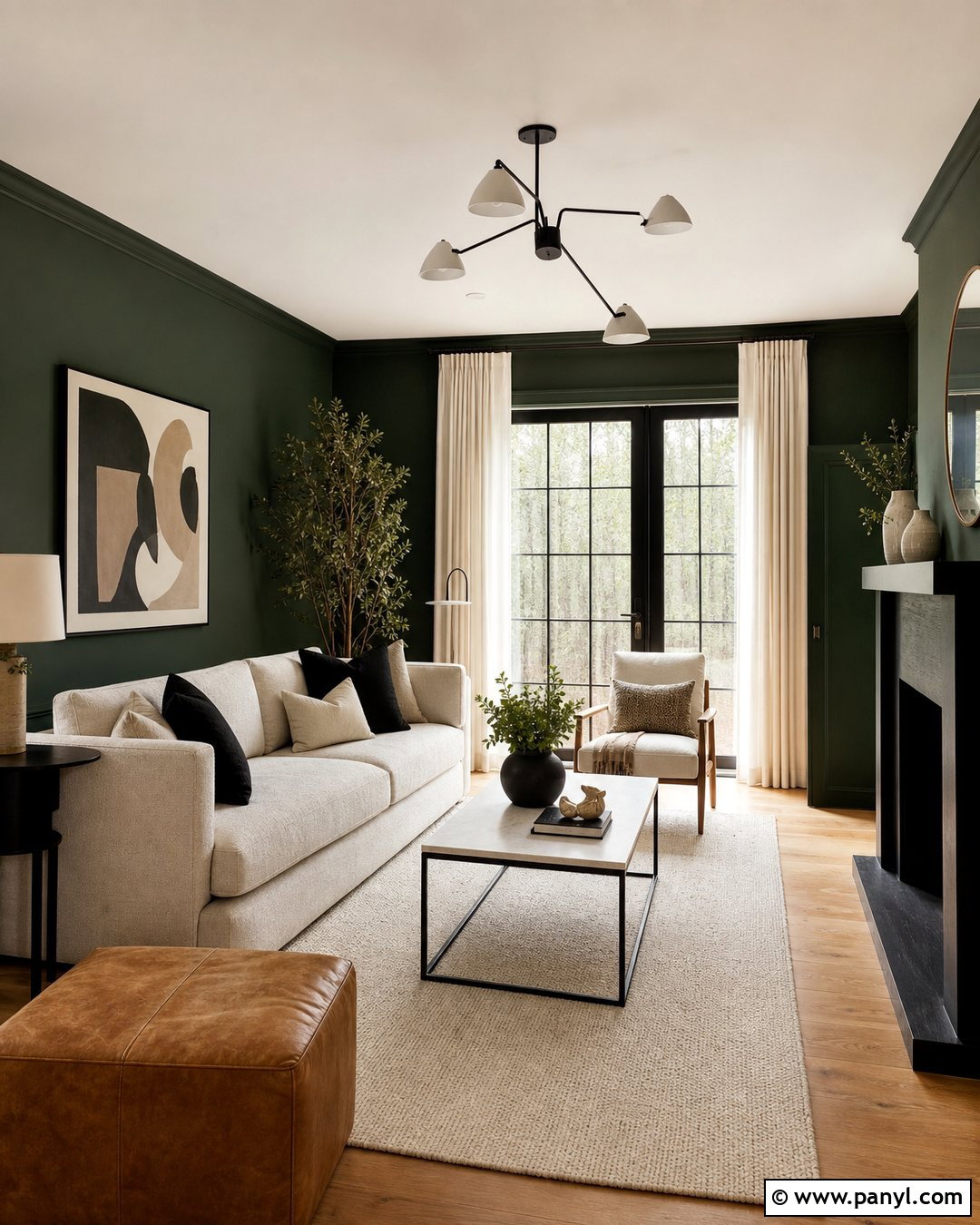 Forest Green Walls With Black Accents - 30 forest green walls