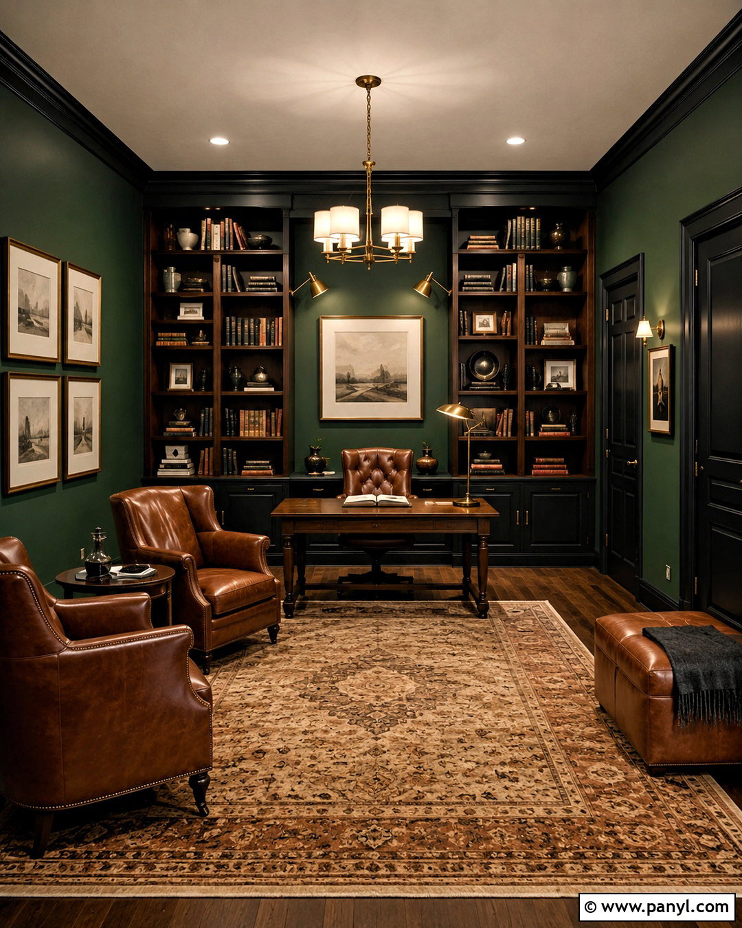 Forest Green Walls With Black Doors - 35 Wall And Door Color Combination Ideas