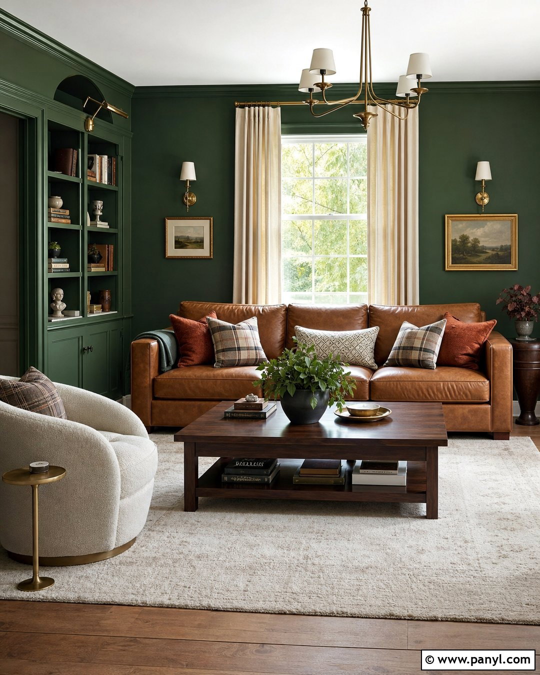 Forest Green Walls With Brown Couch - 20 Best Wall Color For Brown Couch Ideas