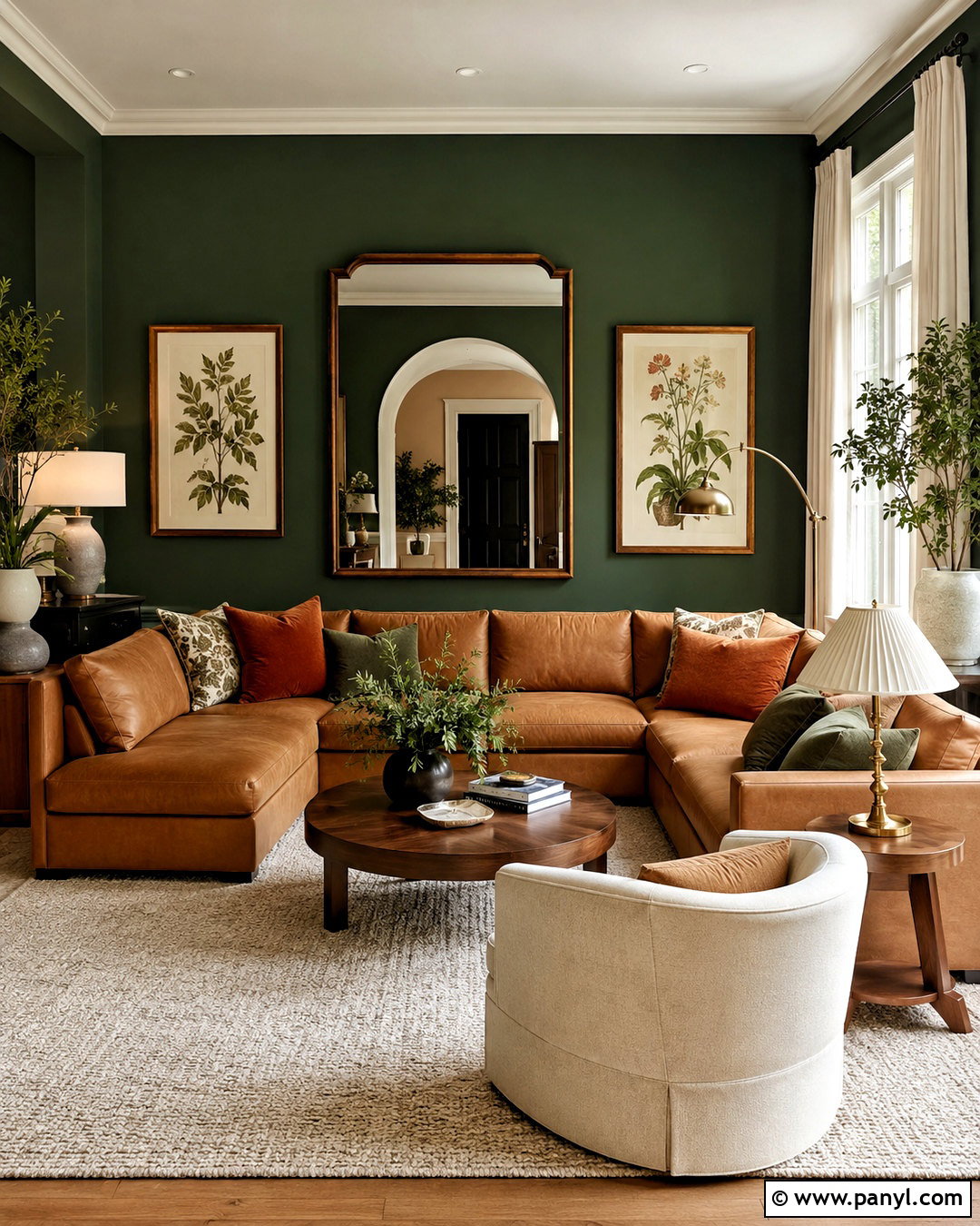 Forest Green Walls With Brown Sofa - 20 Wall Color For Brown Sofa Ideas
