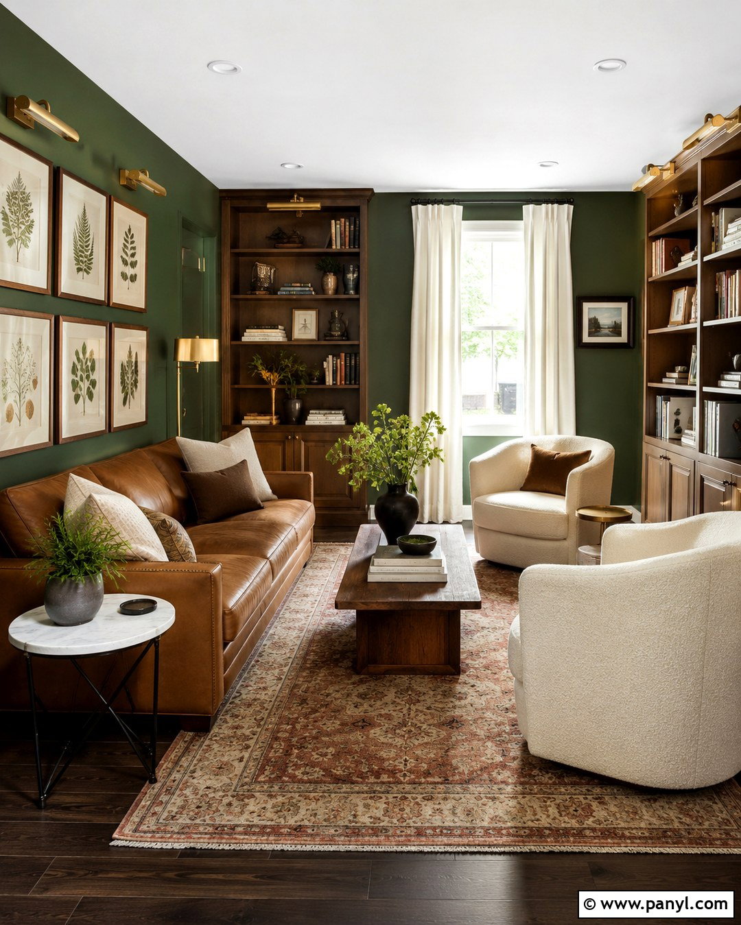 Forest Green Walls With Dark Floors - 20 Dark Floor Wall Color Ideas