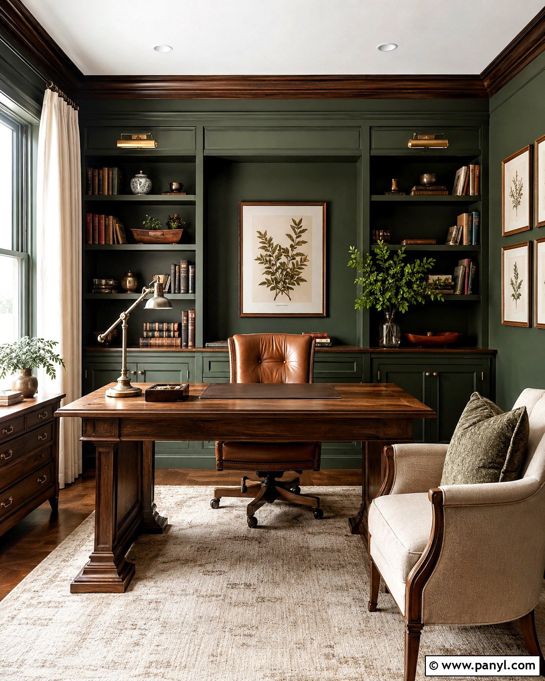 Forest Green Walls With Dark Wood - 20 Wall Colors That Go Well With Dark Wood Ideas