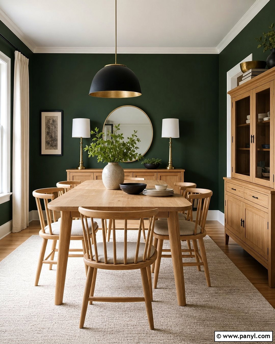 Forest Green Walls With Light Oak Furniture - 25 Wall Colour With Wooden Furniture Ideas