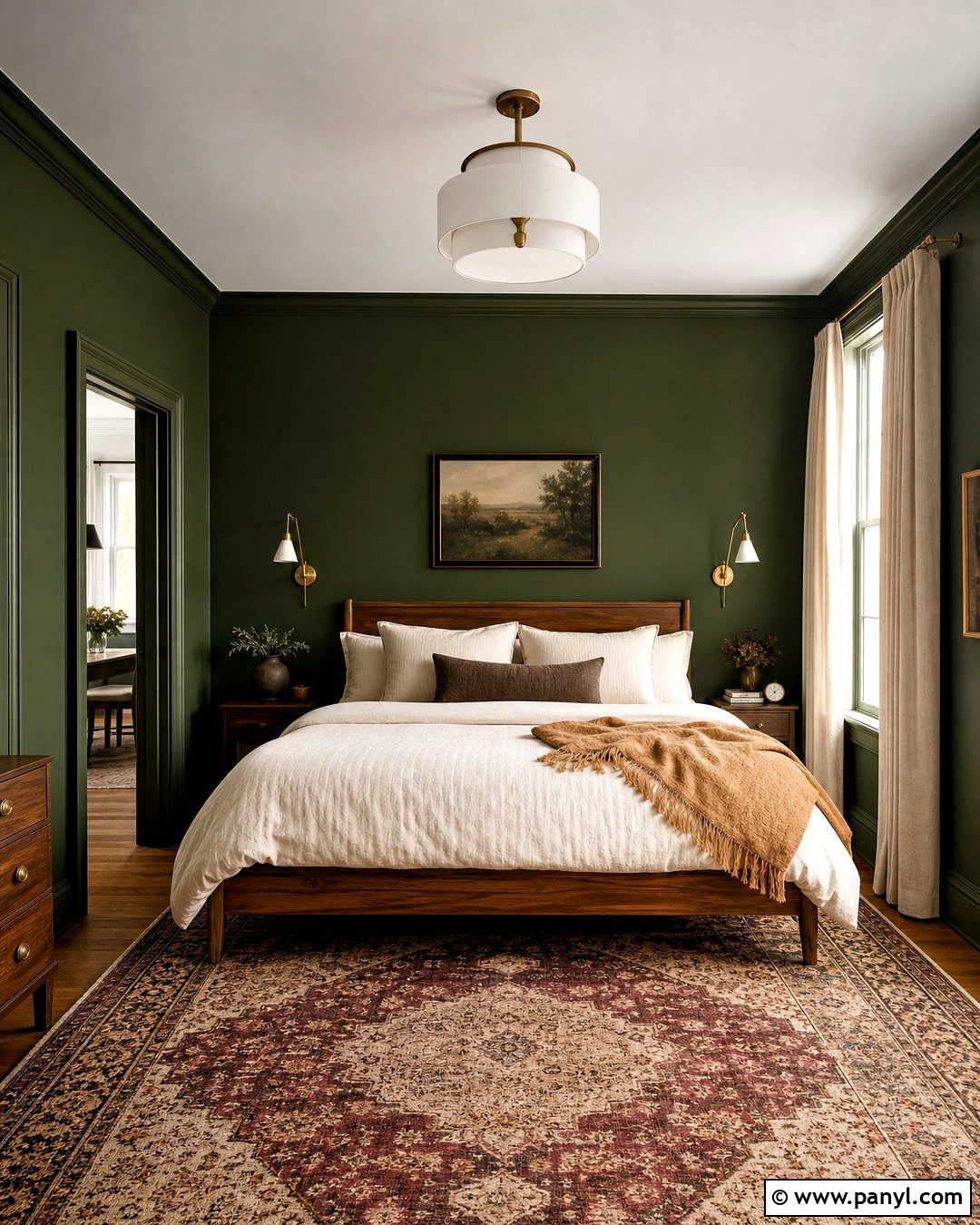 Forest Green Walls With Matching Trim - 20 wall and trim colors ideas
