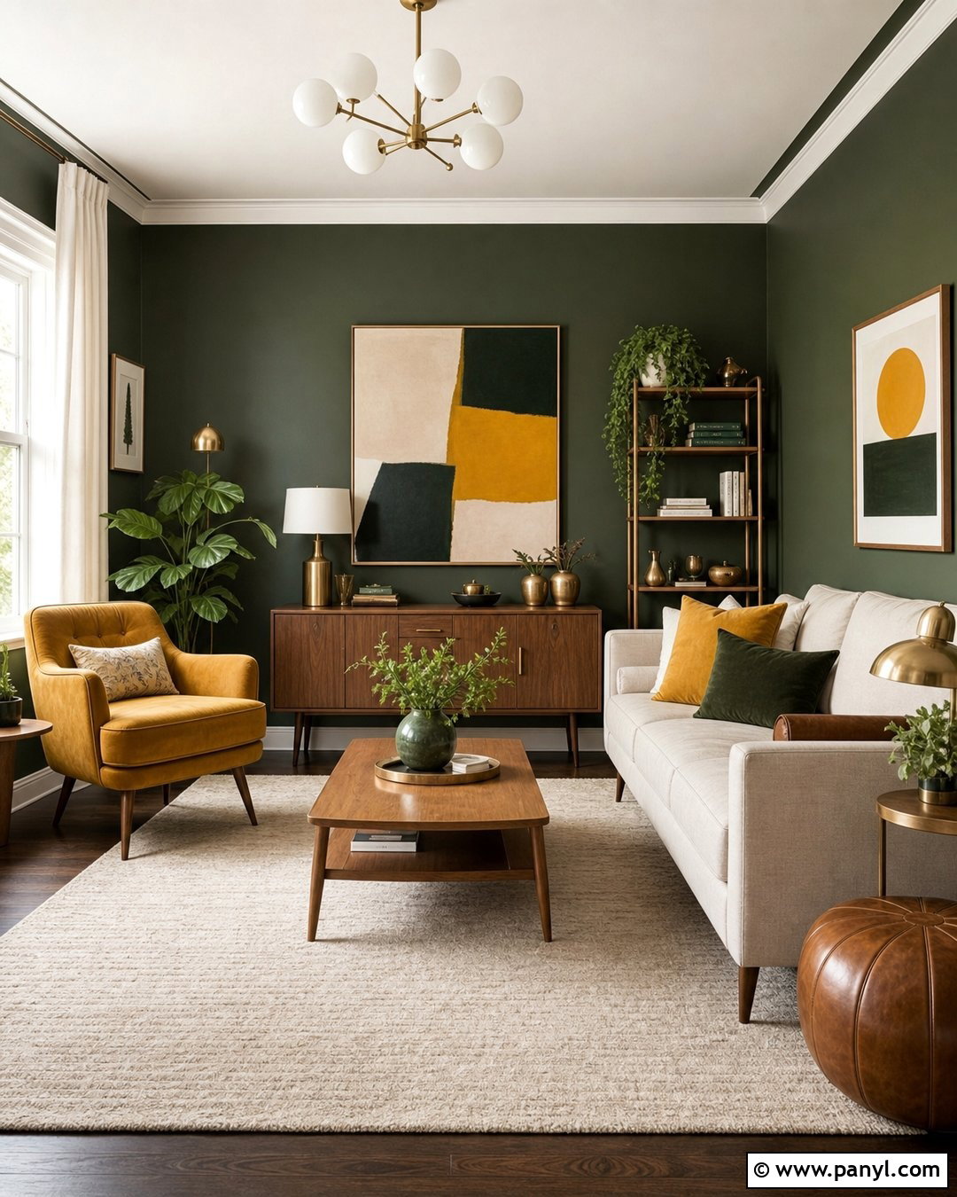 Forest Green Walls With Mustard Yellow - 30 forest green walls