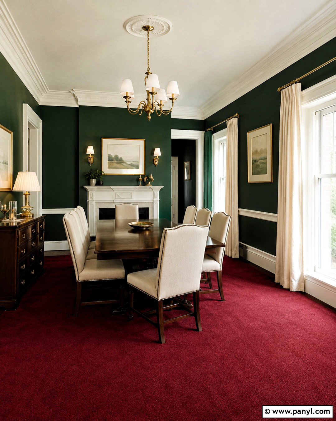 Forest Green Walls With Red Carpet - 20 What Color Walls Go With Red Carpet Ideas