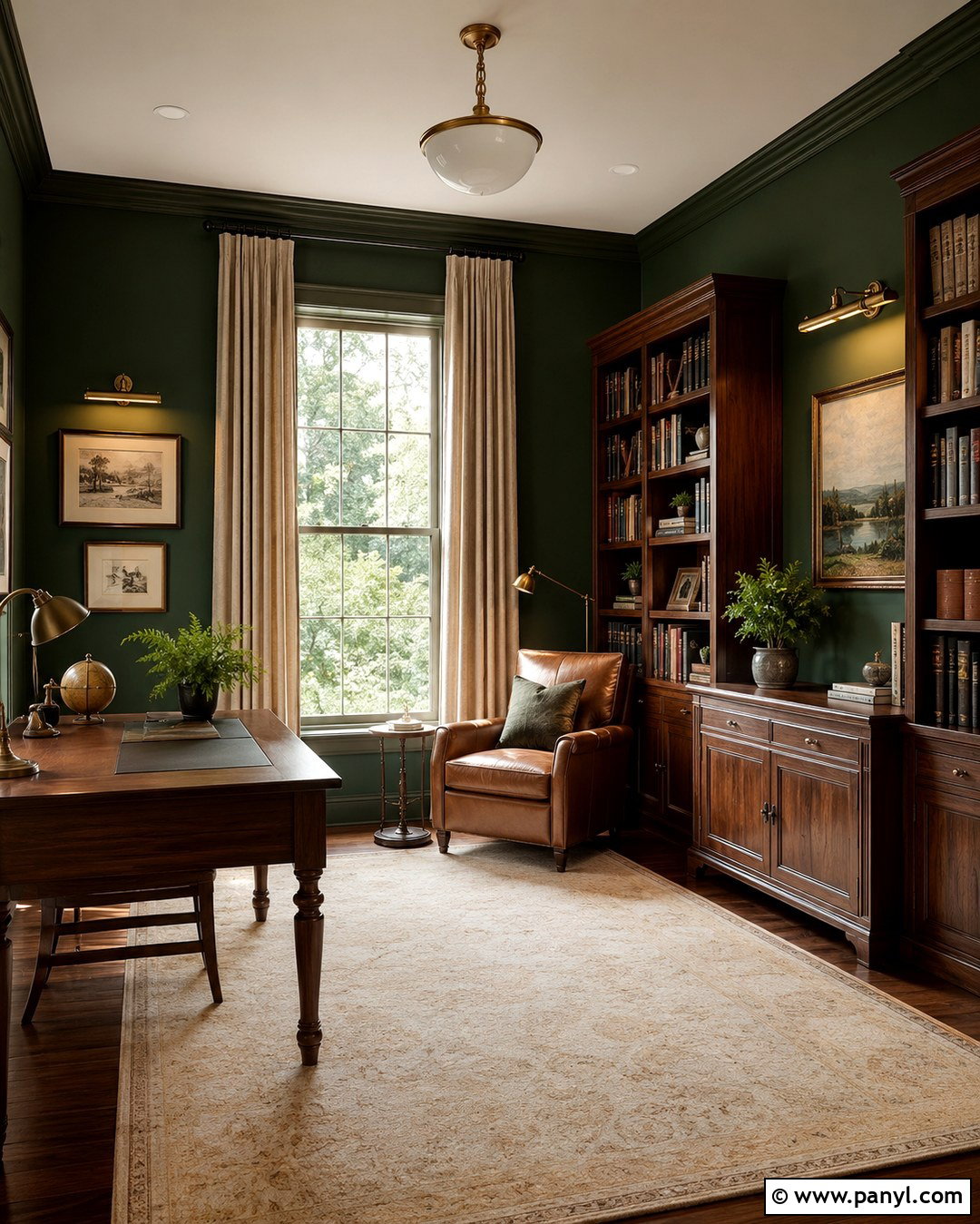 Forest Green Walls With Walnut Furniture - 20 Best Wall Color For Walnut Furniture Ideas