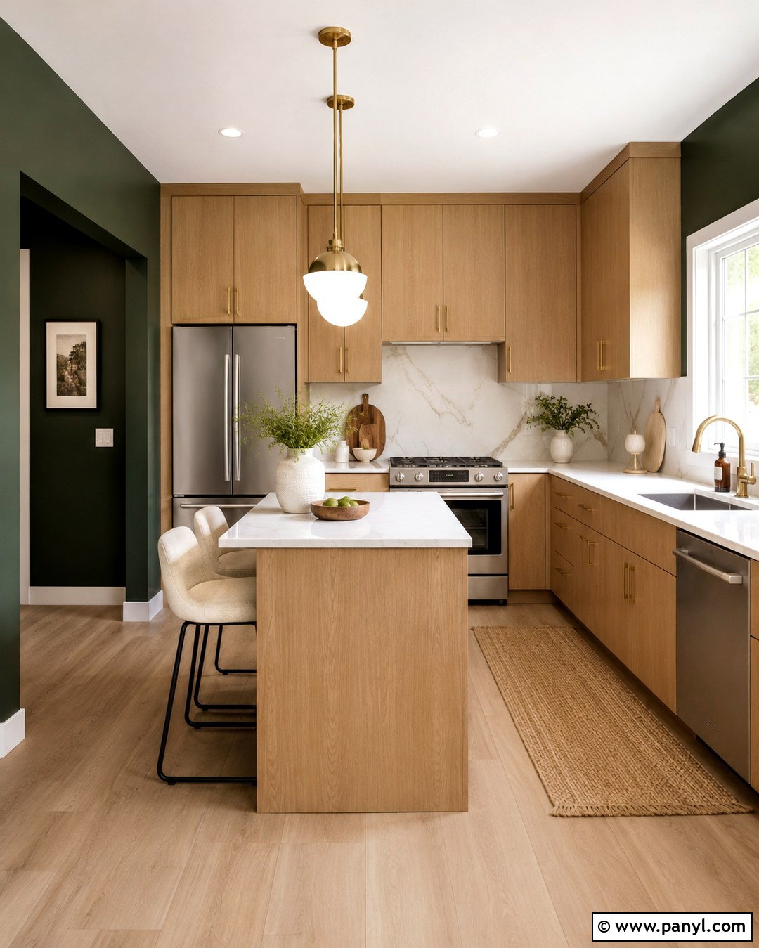 Forest Green Walls With White Oak Cabinets - 20 Dark Green Kitchen Walls Oak Cabinets