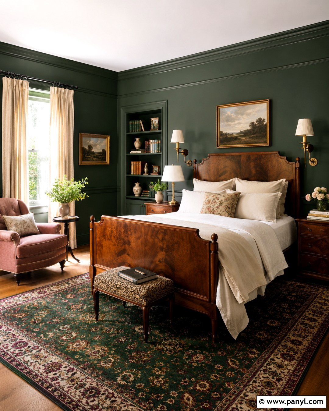 Forest Green Walls - 20 Romantic Wall Colors