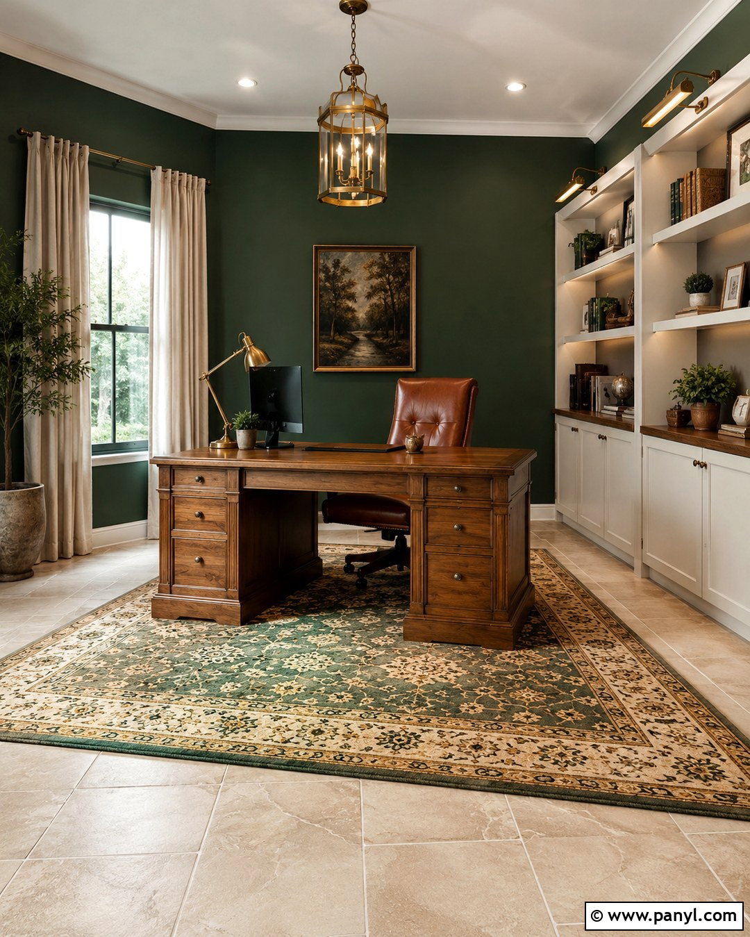 Forest Green With Beige Tile - 20 Colors That Go With Beige Tile Ideas