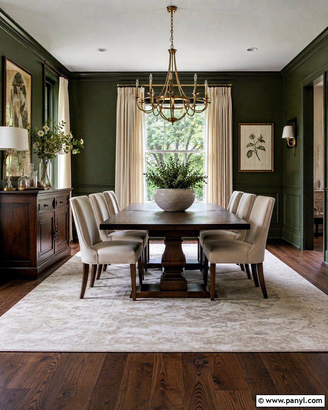 Forest Green With Dark Wood - 20 paint colors that go with dark wood ideas