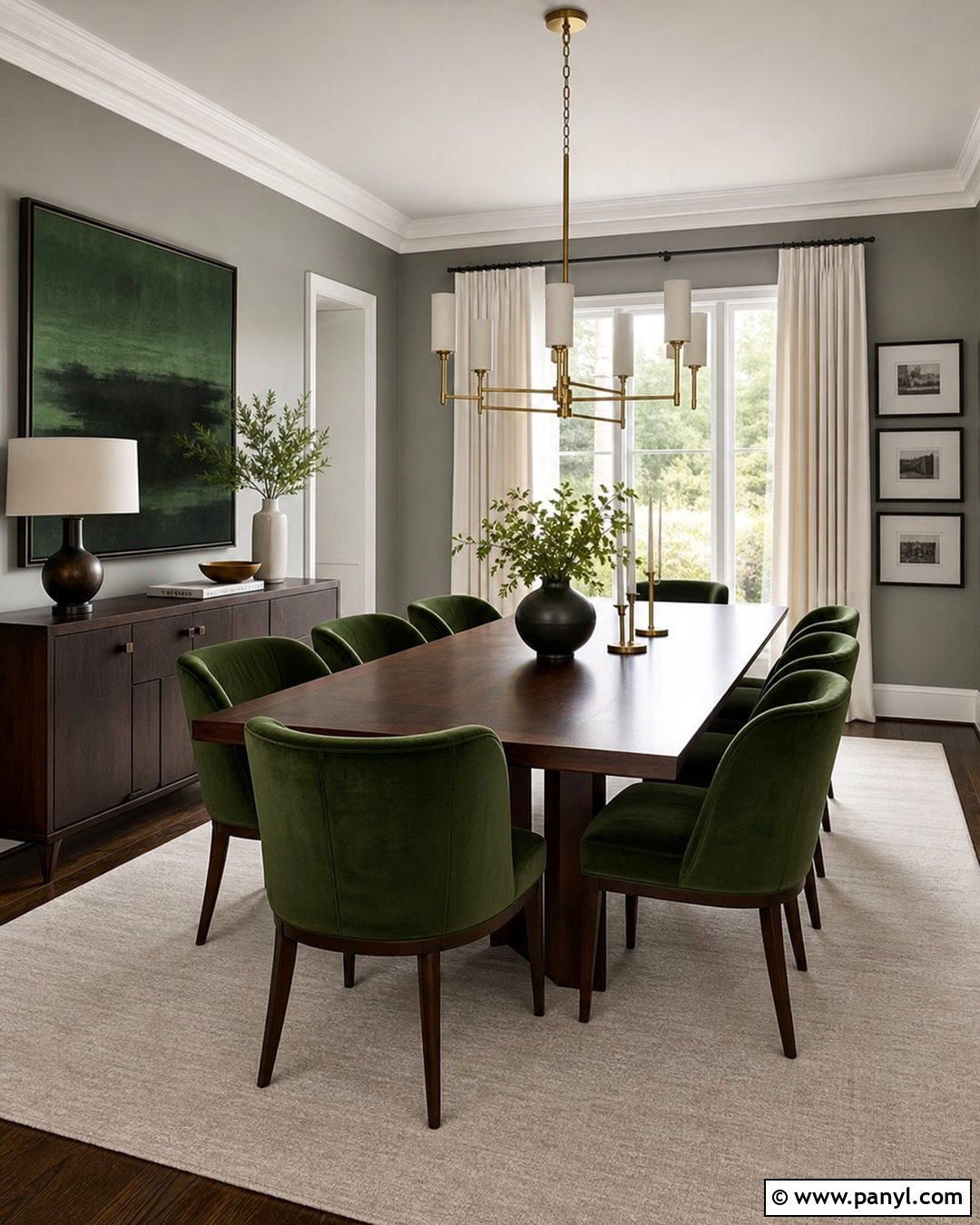 Forest Green With Gray Walls - 25 Colors That Go With Gray Walls