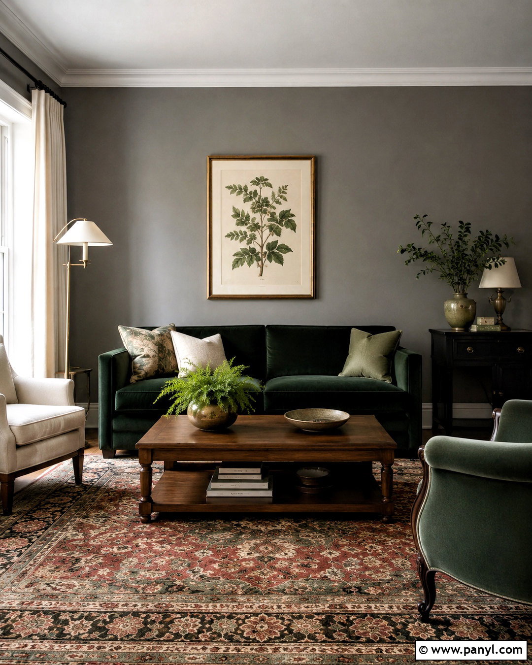 Forest Green With Grey Walls - 20 What Goes With Grey Walls
