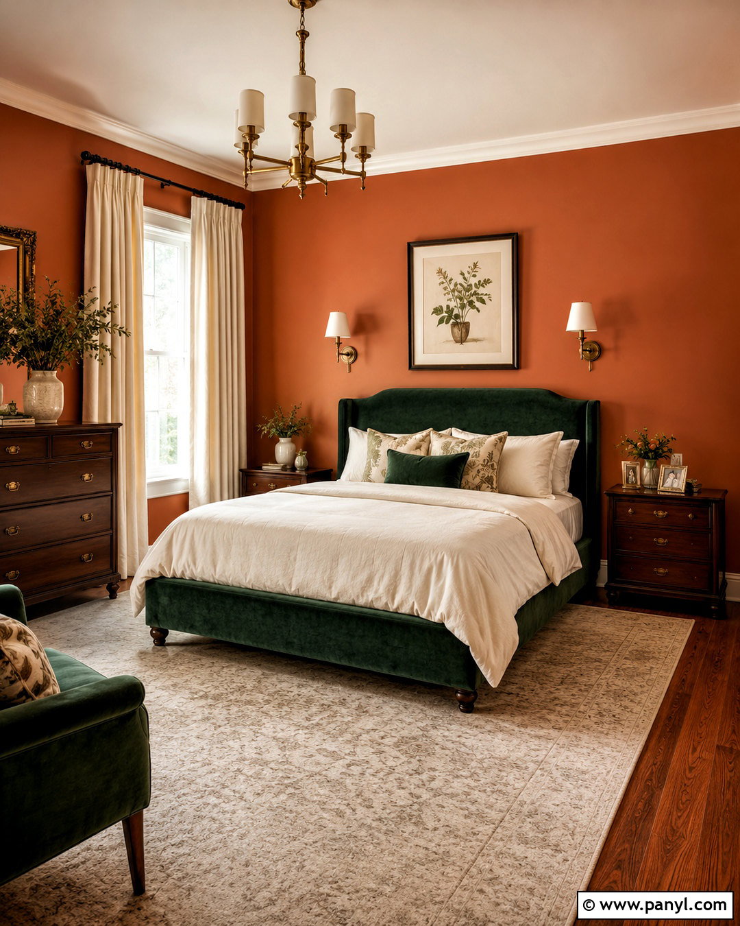 Forest Green With Orange Walls - 20 What Colors Go With Orange Walls