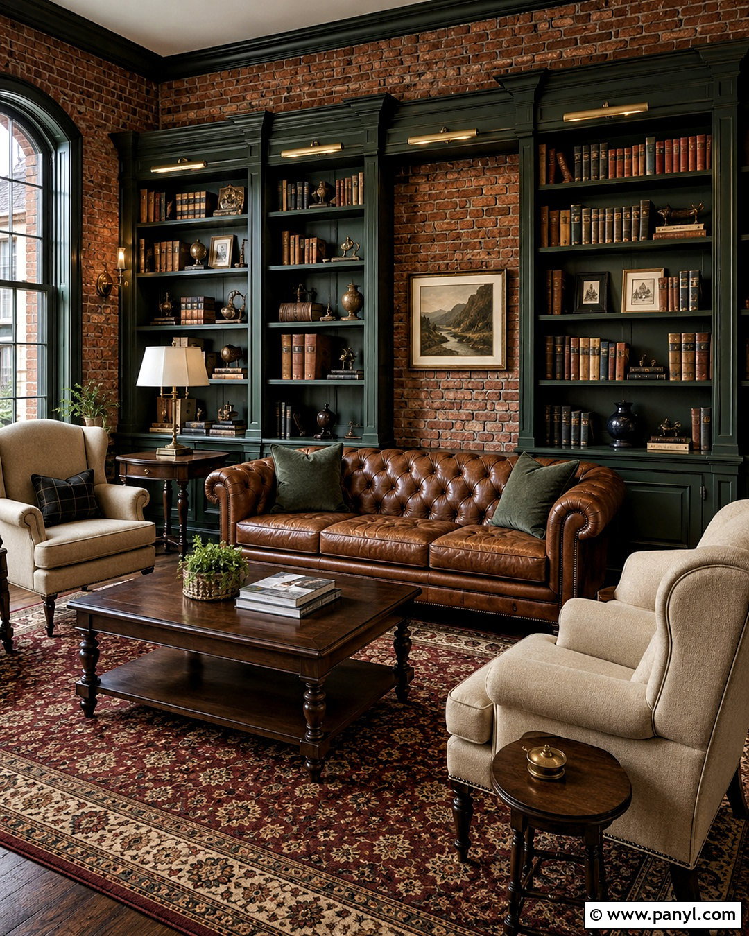 Forest Green With Red Brick - 20 colors that go with brick interior ideas