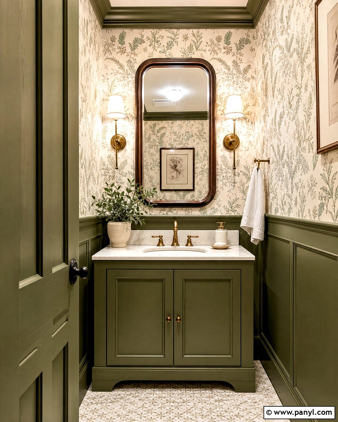 Forestwood SW Powder Room With Wallpaper - 20 forestwood sw paint ideas