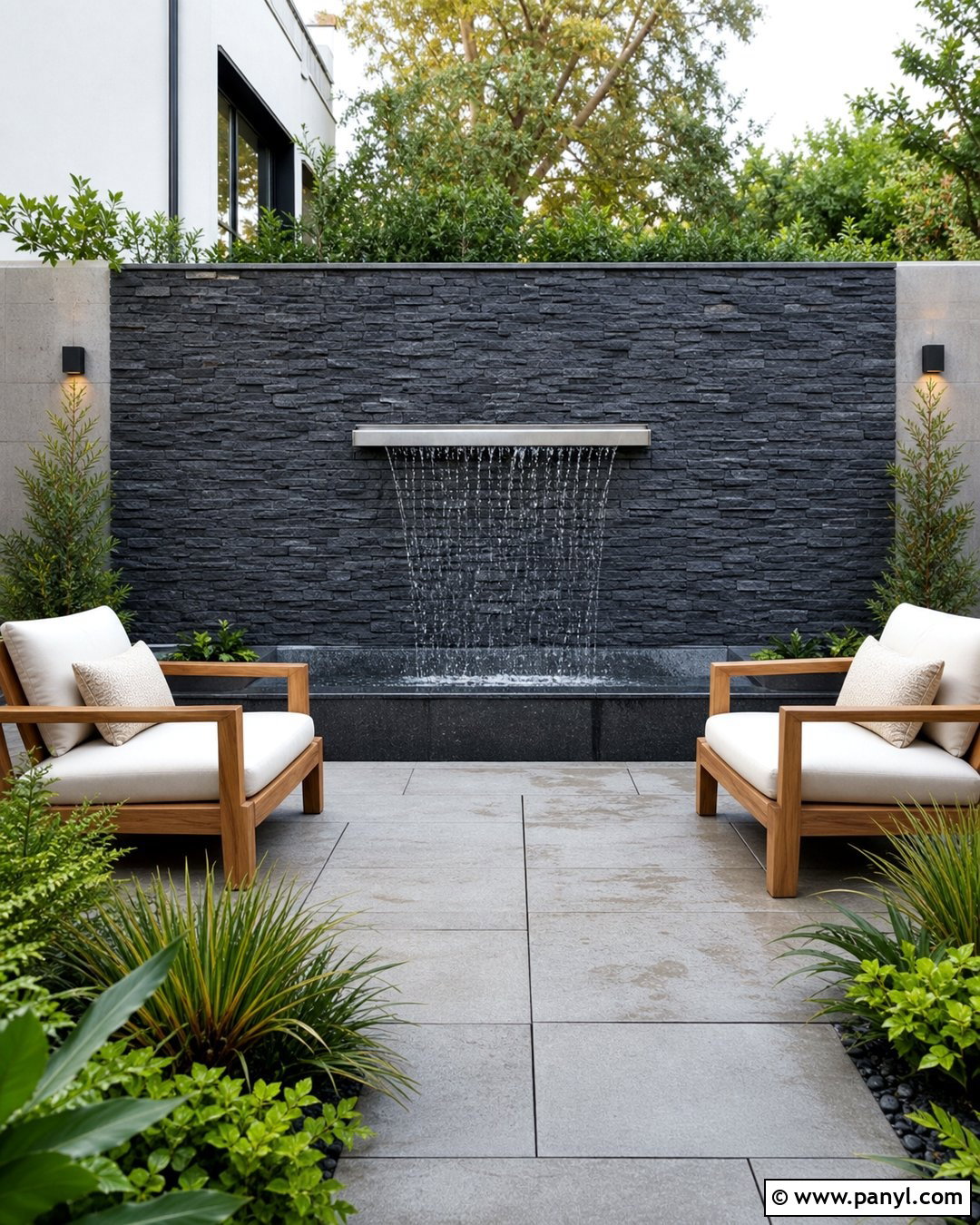 Fountain Outdoor Accent Wall - 35 Outdoor Accent Wall Ideas