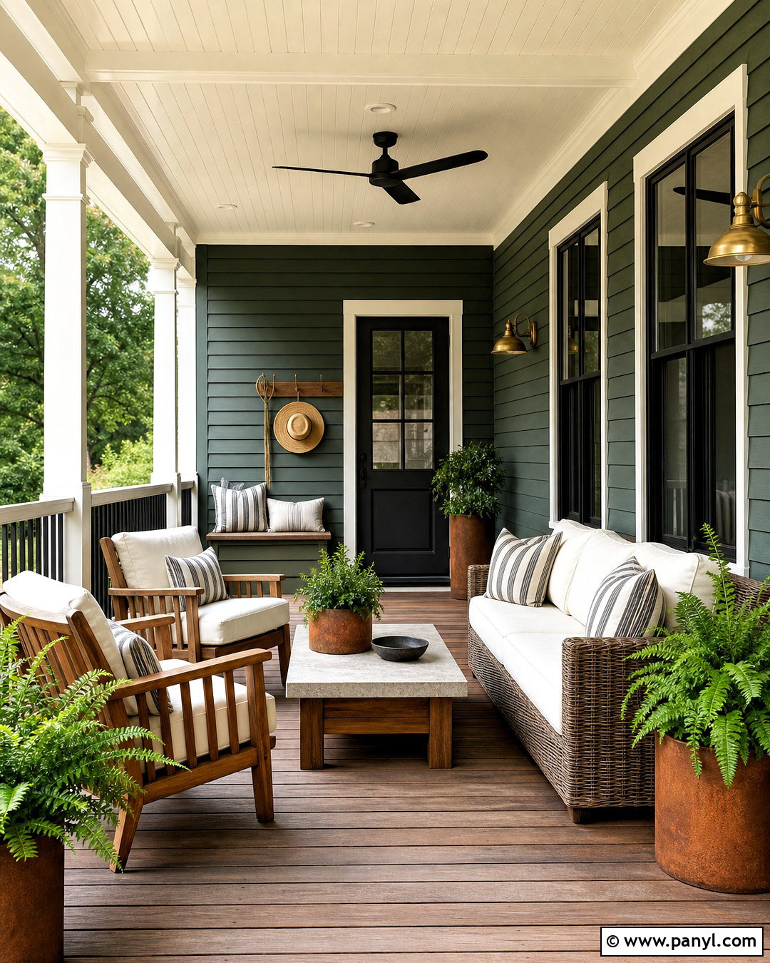 Foxhall Green Covered Porch - 20 foxhall green sherwin williams ideas