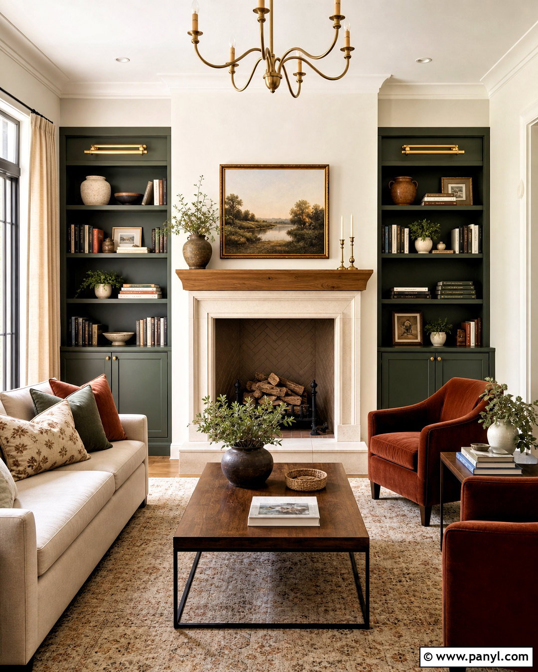 Foxhall Green Fireplace Built-Ins - 20 foxhall green sherwin williams ideas