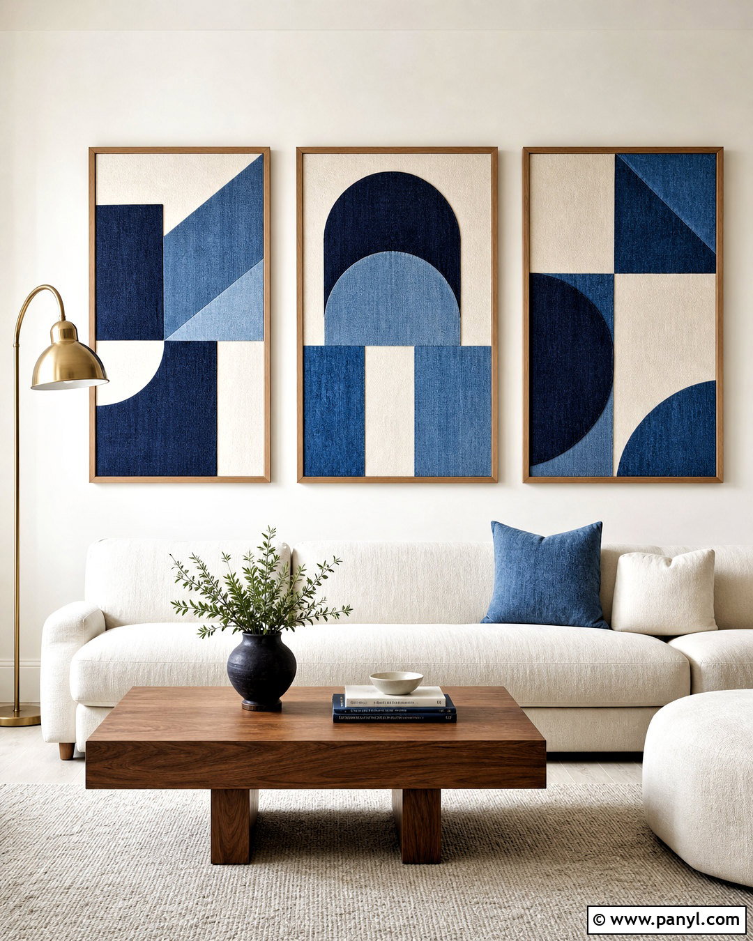 Framed Denim Geometric Wall Art - 20 jean wall ideas