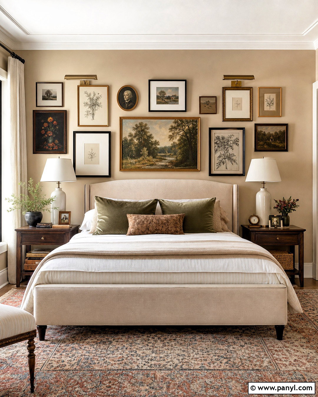 Framed Gallery Bedroom Wall - 20 bedroom wall accent ideas