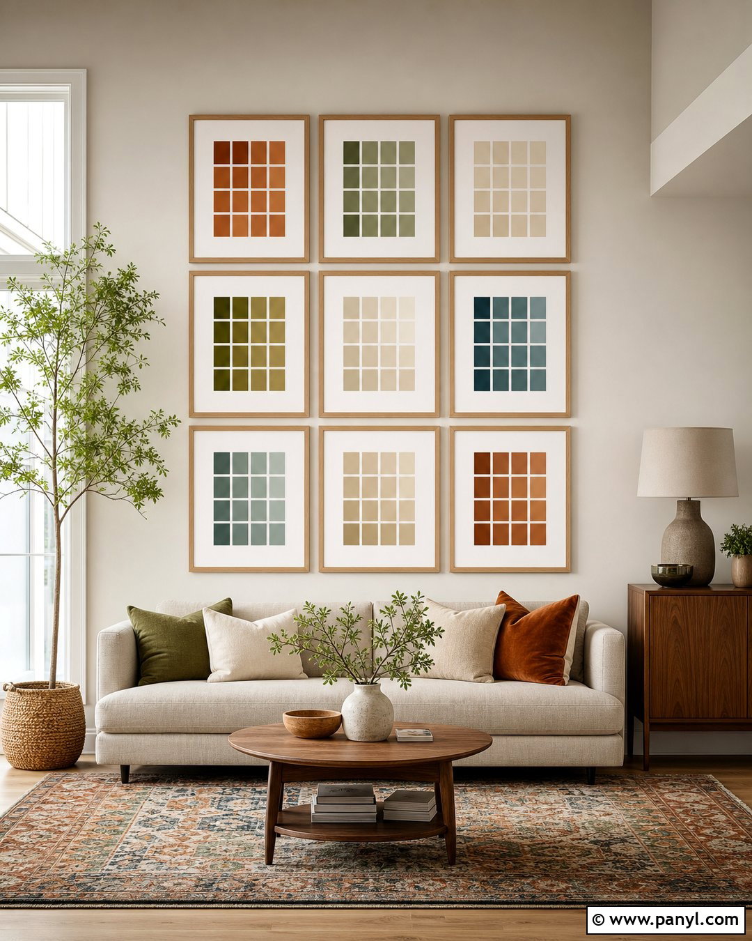 Framed Paint Chip Gallery Wall - 20 Paint Chips On Wall Ideas