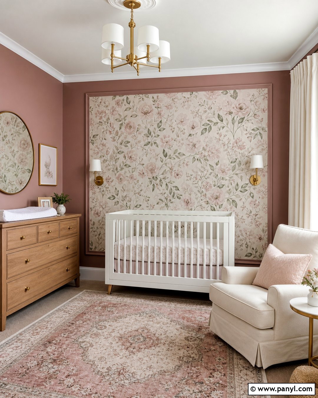 Framed Wallpaper Accent Wall - 25 Baby Girl Accent Wall Ideas