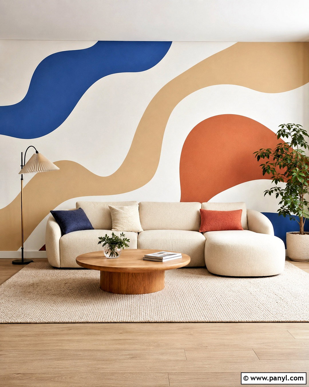 Freehand Wavy Wall Pattern - 20 painting ideas for home walls