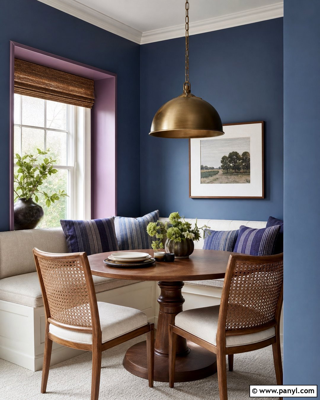 French Blue And Amethyst Dining Nook Walls - 25 Blue And Purple Wall Paint Ideas