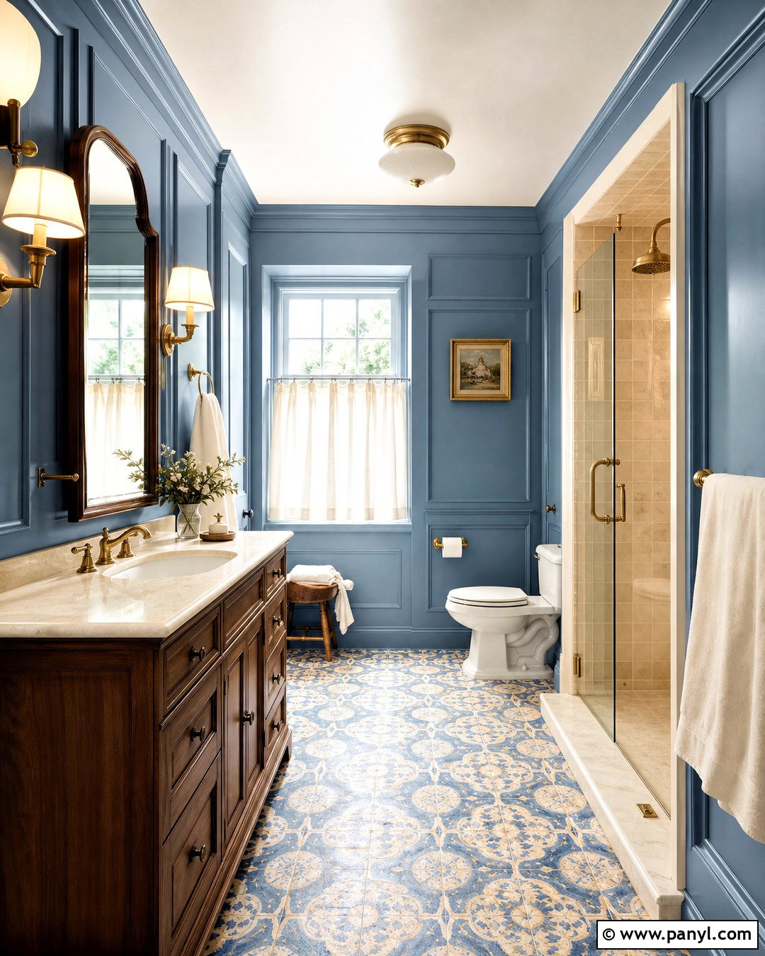 French Blue And Cream Bathroom - 20 bathroom color schemes blue ideas