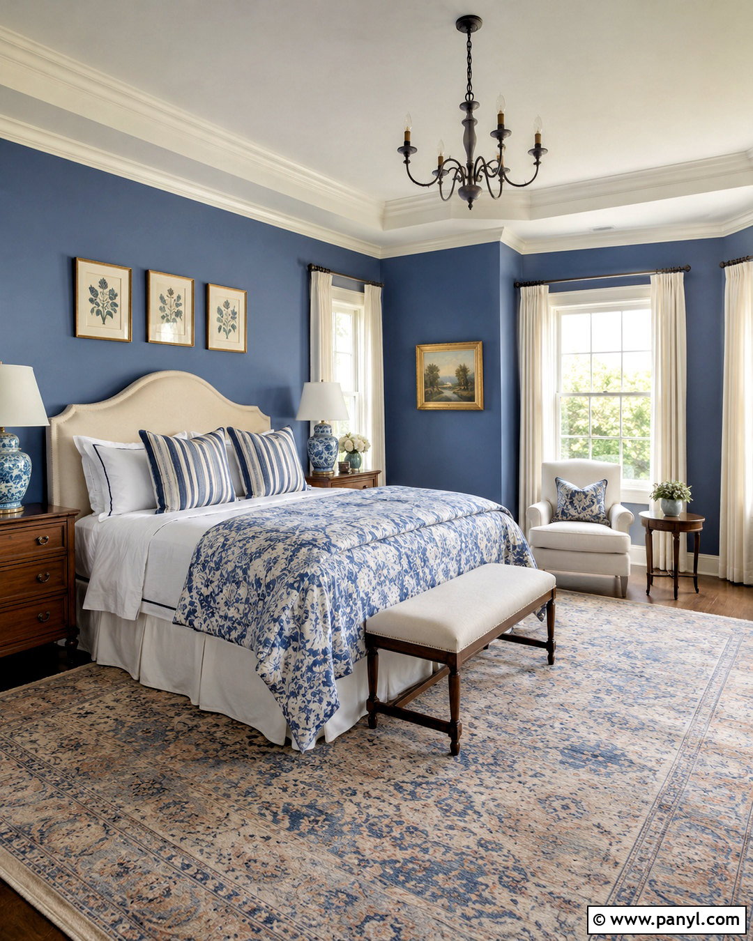 French Blue And Warm White Bedroom - 20 blue bedroom color schemes