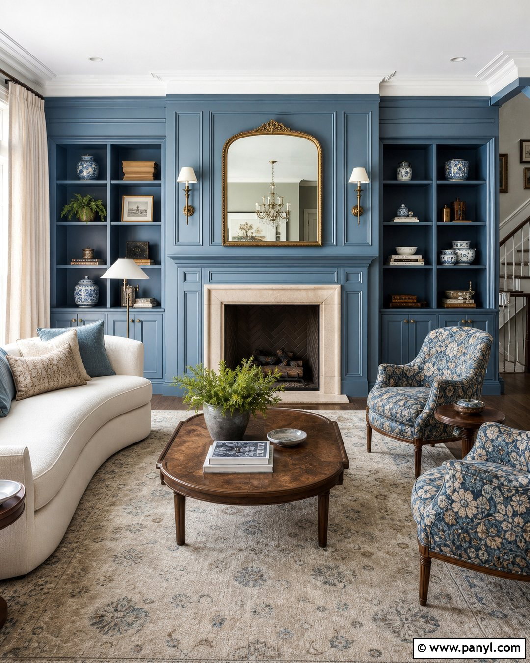 French Blue Fireplace Wall - 30 blue fireplace wall ideas