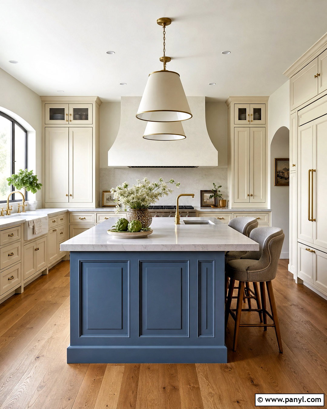 French Blue Kitchen Island With Cream Cabinets - 20 french blue kitchen ideas