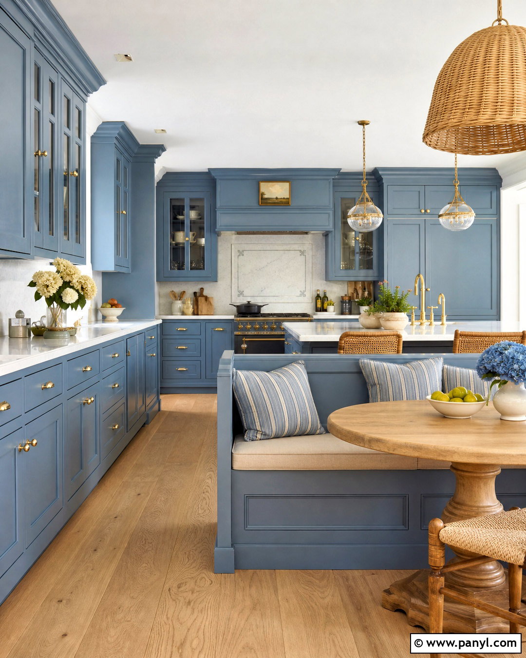 French Blue Kitchen With Breakfast Banquette - 20 french blue kitchen ideas
