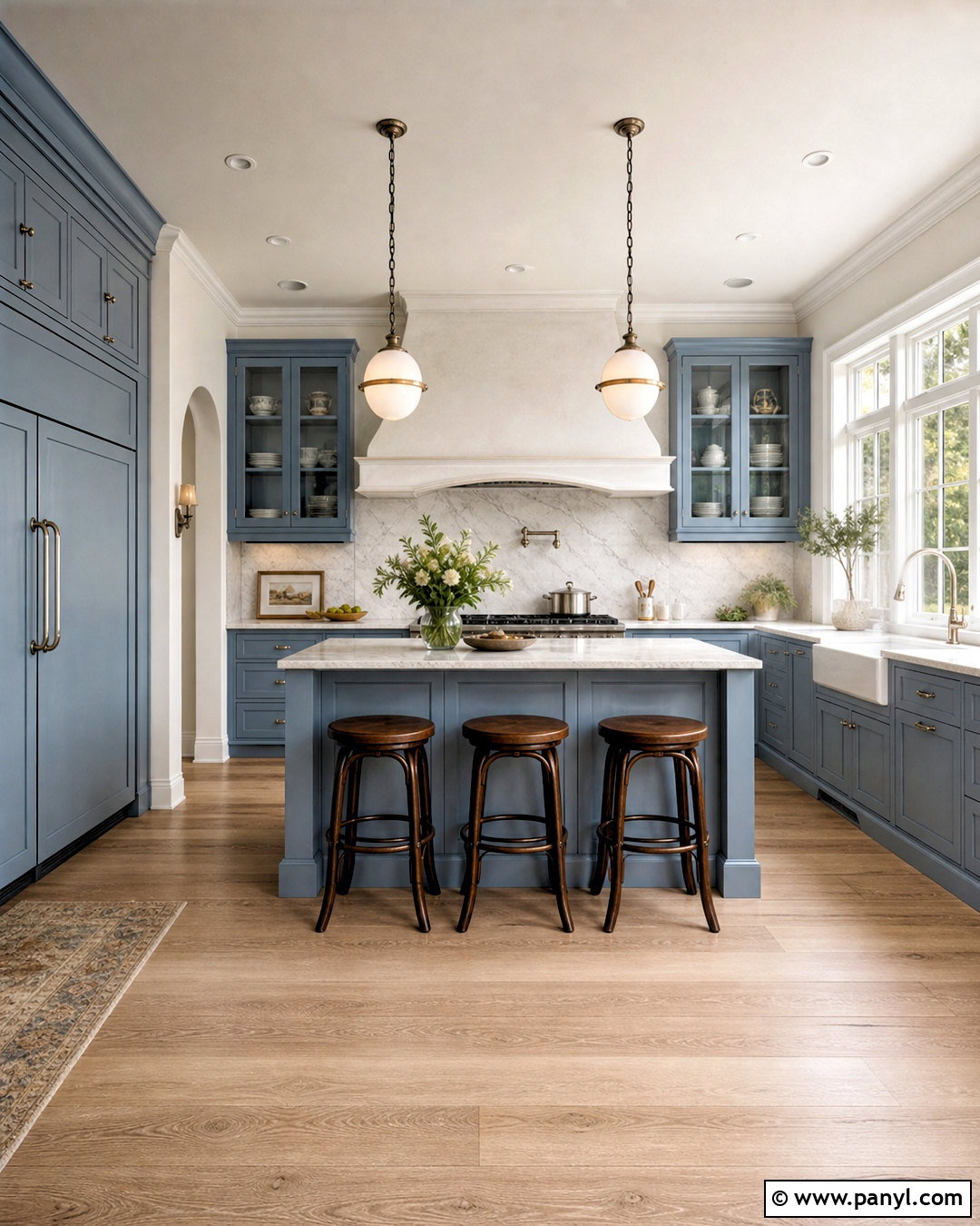 French Blue Kitchen With White Marble - 20 french blue kitchen ideas