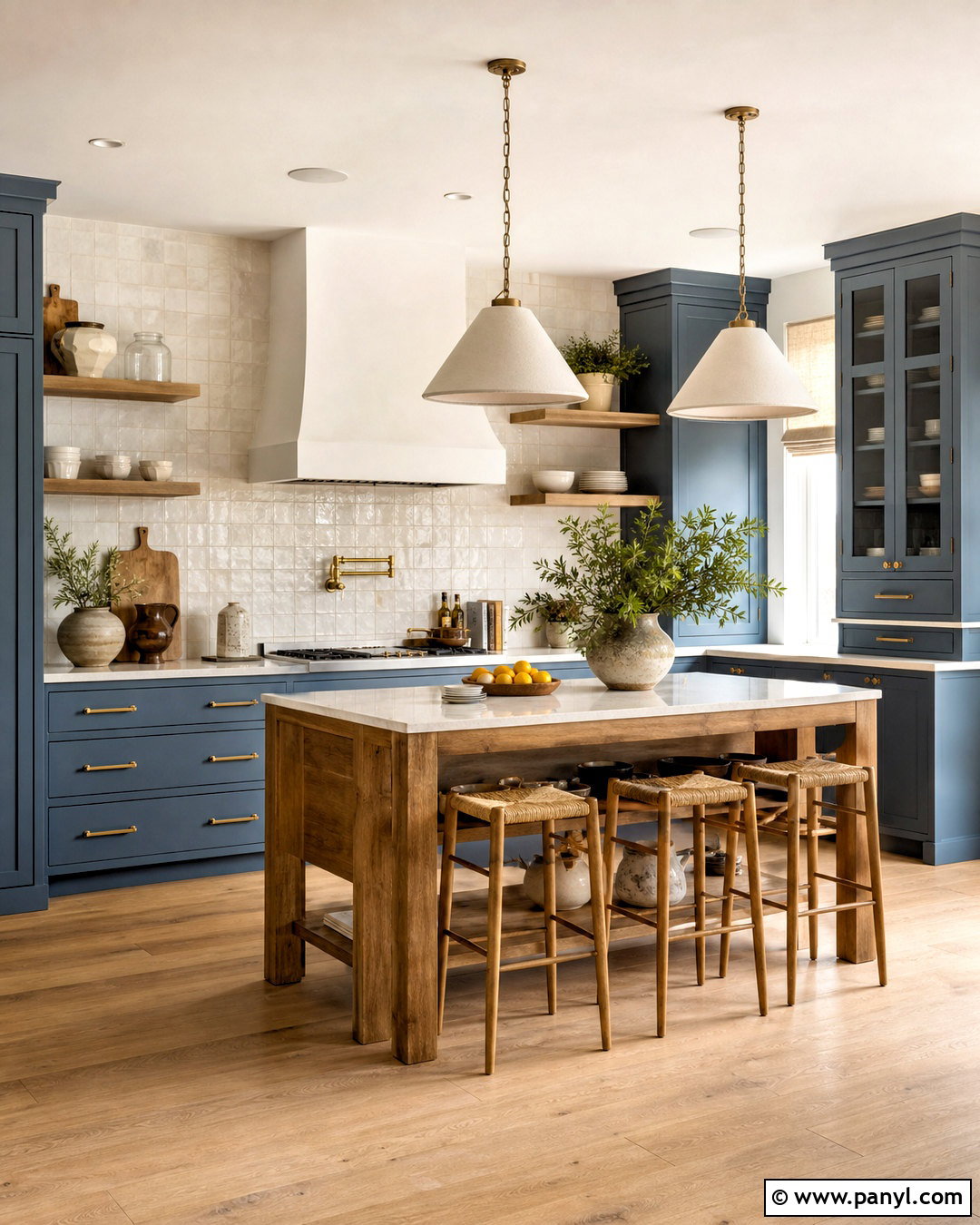 French Blue Kitchen With Zellige Tile - 20 french blue kitchen ideas