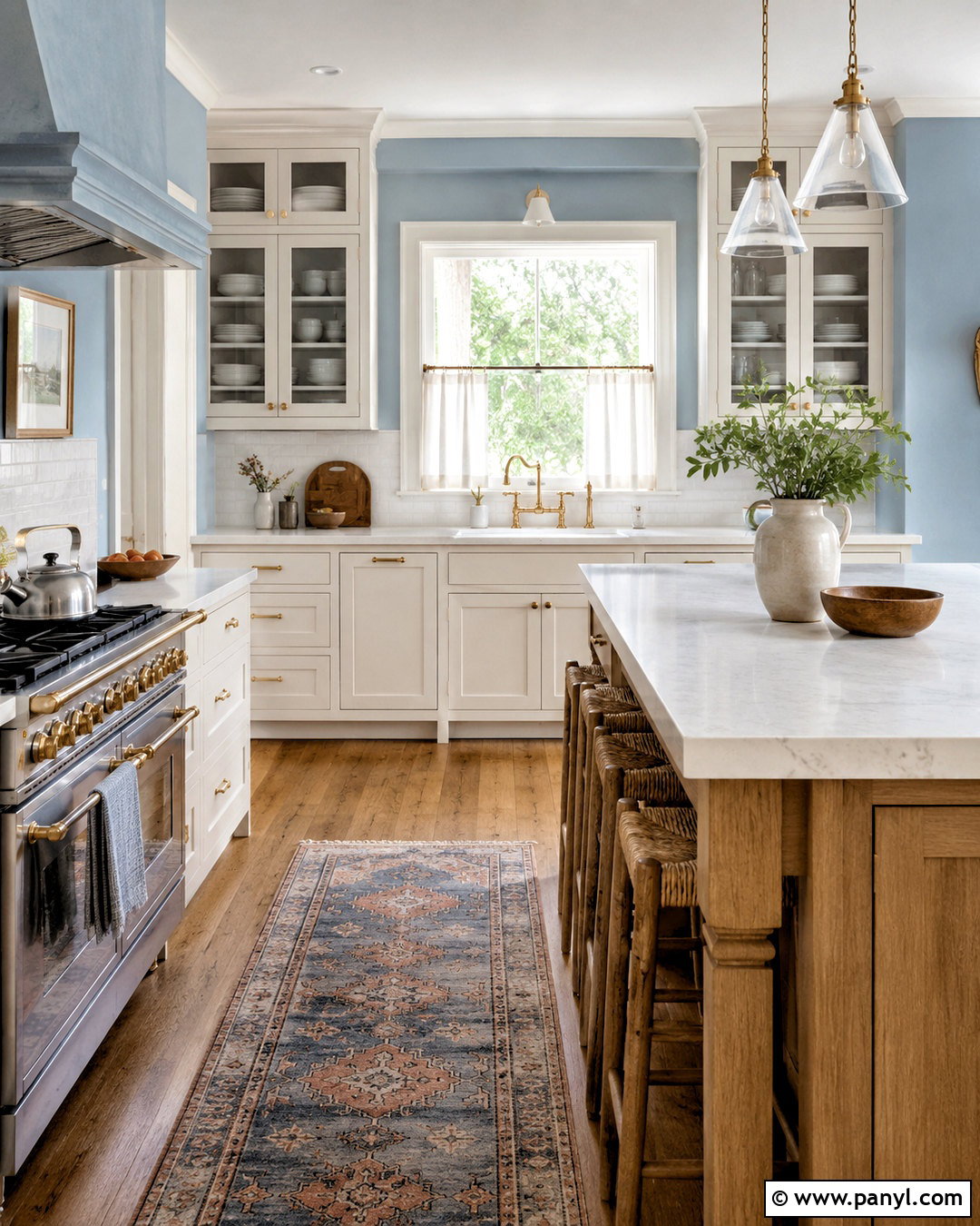 French Blue Kitchen - 40 blue wall paint ideas