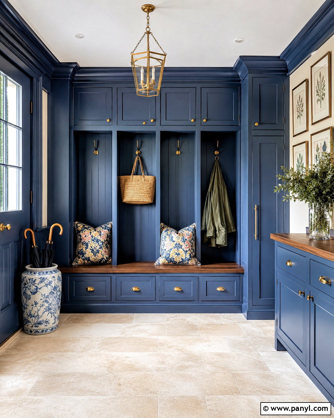 French Blue Traditional Mudroom - 20 blue mudroom ideas