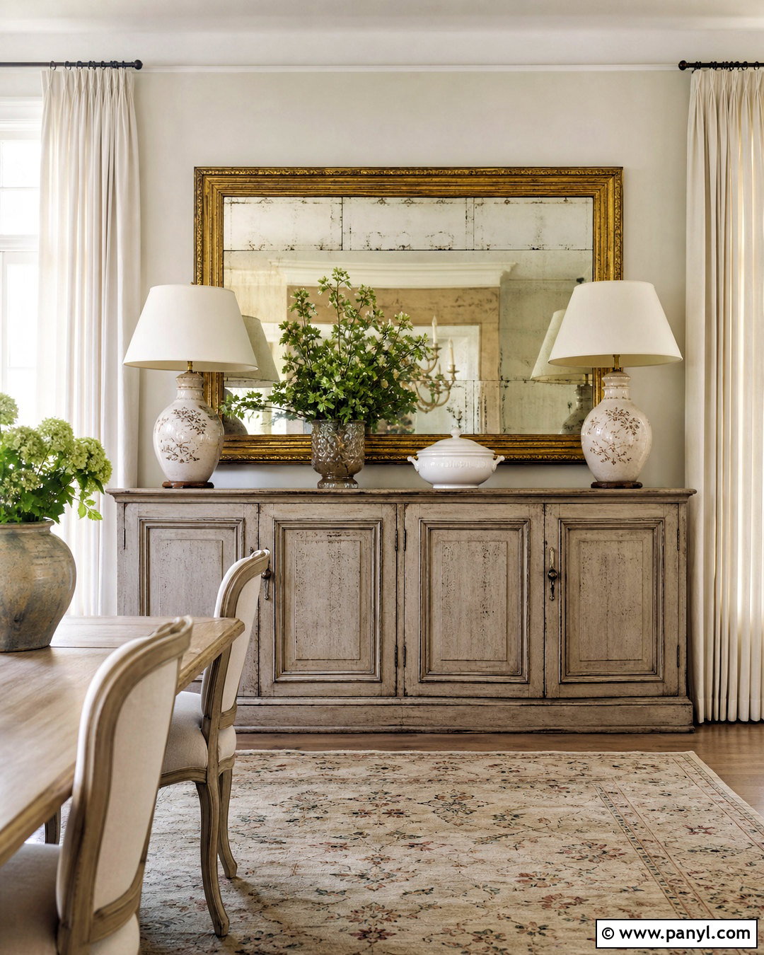French Country Sideboard With Vintage Mirror - 20 french country sideboard ideas